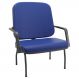 Cadeira de Escritório Recepção com Braço Fixa Preta Magno P03 Vinil Azul - Lyam Decor