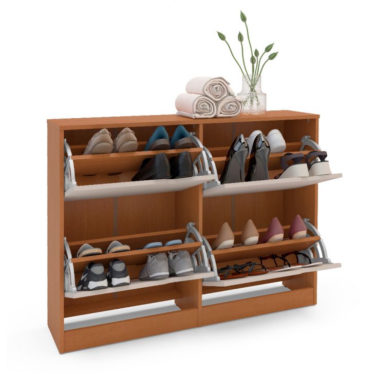 Sapateira Porto 4 Portas Freijó e Creme