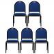 Kit 5 Cadeiras Hoteleiras Auditório Empilhável Linho M23 Azul - Mpozenato