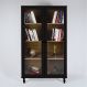 Cristaleira Estante Para Livros Ditália 2 Portas Vidro E-957 Cor:Preto