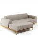 Sofá 6 Lugares com Chaise Esquerdo Para Sala de Estar Molino 350cm D02 Linho Bege C-107 - Lyam Decor