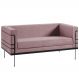 Sofa 2 Lug Base Aço Preto 135 cm 2064X2 Veludo Rosa Dmobiliario