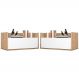 Kit c/ 2 Mesas de Cabeceira 80 cm Suspensa Multimóveis Rustic/Branco