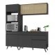 Armário de Cozinha Compacta 182cm Veneza Multimóveis V3695 Preto