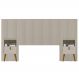 Kit Cabeceira Casal 240cm Celine Com Mesa De Cabeceira 01 Gaveta Loreta L05 Off White - Lyam Decor