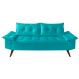 Sofa 3 Lugares Bariloche Retro Courino Azul Turquesa Couro Sintetico Essencial Estofados