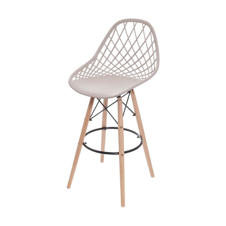 Banqueta Kayla Fendi e Madeira