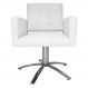 Poltrona Decorativa Camila Pés Metal Giratório Suede Branco - DS Estofados