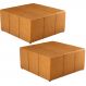 Kit 02 Puffs Decorativos Para Sala De Estar Quadrado Milano 90x90 W01 Couríssimo Whisky - Lyam Decor