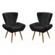 Kit 2 Poltronas Polaris Para Sala de Estar Couro Preto Aradecor