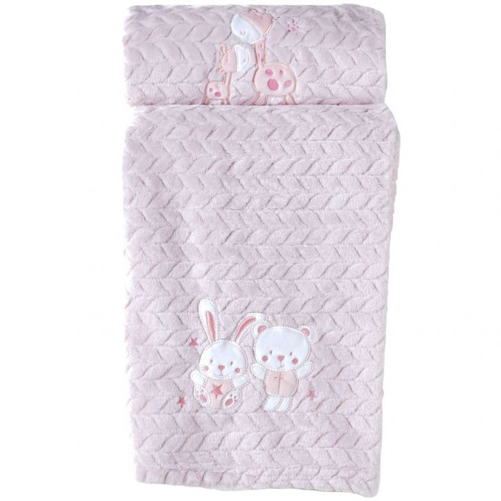 Cobertor Bebê Fluffy 110x90 com Aplique Bordado Malve