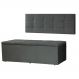 Kit Cabeceira Painel e Calçadeira Baú Casal Queen 1,60m Roma Suede Cinza Dal Poz Estofados