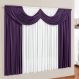 Cortina Com Bandô Malha Gel 2,00M X 1,70M Roxo Com Branco Para Varão Simples Paris