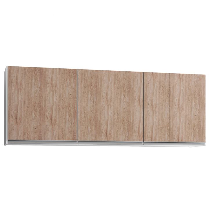 Armário Aéreo 150cm 3 Portas Argélia Branco/Castanho - Lumil
