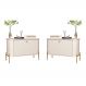 Conjunto Mesa de Cabeceira Albania Off White Dourado