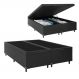 Baú Box Casal Bipartido - 44x138x188cm - Couro Preto