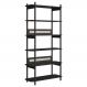 Estante 180 CM 6 Prateleiras Pes Madeira Oslo 27965 Nero Artesano