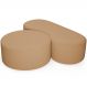 Kit Puff Redondo Lola e Puff Recamier Orgânico Orbit W01 Bouclê Mostarda - Lyam Decor