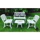 Conjunto Búzios (01 Mesinha + 02 Poltronas + 01 Banco | Banqueta 2 Lugares) Alumínio Fundido Jardim Varanda Piscina Área Gourmet Campo Artesane Móveis