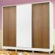 Guarda Roupa Juvenil 100% MDF Madesa Kevin 3 Portas de Correr com Pés - Branco/Rustic/Branco