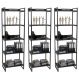 Kit 3 Estantes Livreiro Multiuso Prisma Estilo Industrial 60cm 5 Prateleiras C08 Preto Onix - Mpozenato