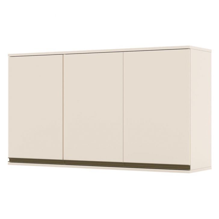 Armário Aéreo 3 Portas 120cm Connect Off White - Móveis Henn