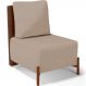 Poltrona Decorativa Sala de Estar Living Pés Madeira Hungria L02 Couríssimo Marrom Linho Bege Escuro - Lyam