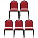 Kit 5 Cadeiras Hoteleiras Auditório Empilhável Linho M23 Vermelho - Mpozenato