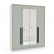 Guarda-Roupa Casal com Espelho Valência 4 Portas 4 Gavetas Branco e Verde