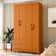 Guarda-Roupa Solteiro Âmbar 4 Portas 2 Gavetas Cinamomo