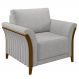 Poltrona Decorativa Pés em Madeira Market Linho Cinza G45 - Gran Belo