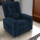 Poltrona Almofadada Reclinável Hull Veludo Maserati Azul