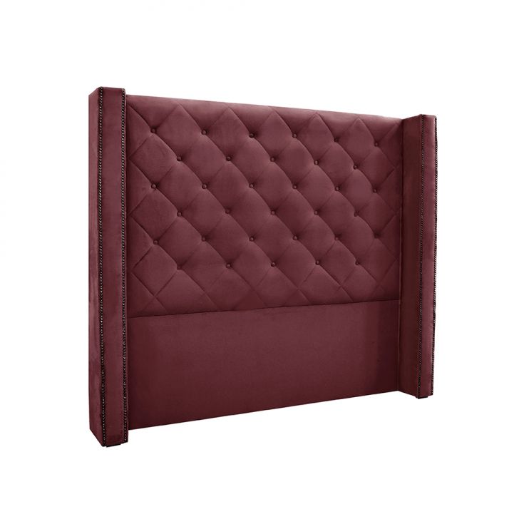 Cabeceira Solteiro Vicenza Veludo Vinho