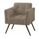 Poltrona Decorativa Bia Couro Bege 66 G58 - Gran Belo