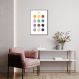 Quadro Infantil English Colors 60x43 Filete Marrom