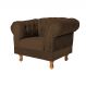 Poltrona Chesterfield Duque Com Capitonê Para Sala, Tv, Estar, Recepção - Suede Marrom