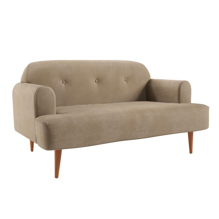 Sofá 2 Lugares Kiev Velosuede Bege 130 Cm