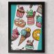 Quadro Decorativo Doces Coloridos-24x34Cm