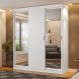 Guarda Roupa Casal 3 Portas 4 Gav Espelho Branco Carraro