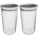 Kit 2 Potes Herméticos Soprano 2,1L Porta Mantimentos Plástico com Tampa Redondas Cinza