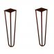 Kit 2 Pés de Metal 30 CM Hairpin Legs Mesa de Canto Rack e Puffs Bronze G41
