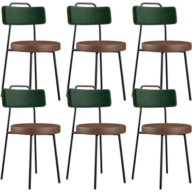 Kit 06 Cadeiras Estofada Para Sala Jantar Barcelona L02 Facto Verde Musgo Couríssimo Marrom - Lyam