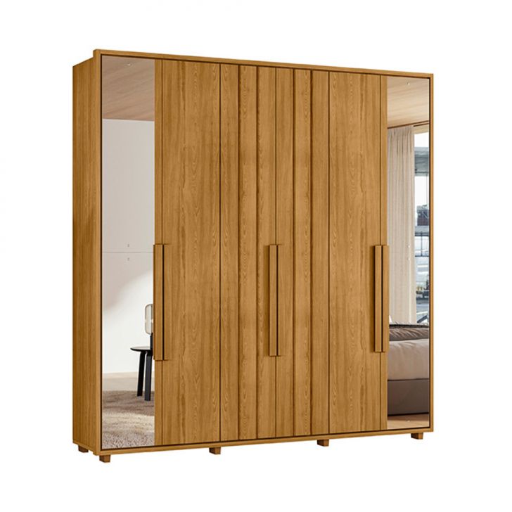 Guarda-roupa Casal Com Espelho Veronesse 6 Portas 4 Gavetas Cumaru