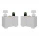 Kit 2 Mesas de Cabeceira 2 Portas e Pés Multimóveis MP4139 Branco