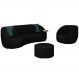 Conjunto Decorativo Sofá 288cm e Poltrona Clarke com Puff Round Veludo Preto G45 - Gran Belo