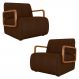 Poltrona Decorativa Orgânica Kit 2 Belarus Z08 Sintético Marrom Escuro - Mpozenato