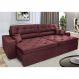 Sofá Retrátil e Reclinável 2,72m com Molas Cama inBox Estilo Suede Velusoft Vinho