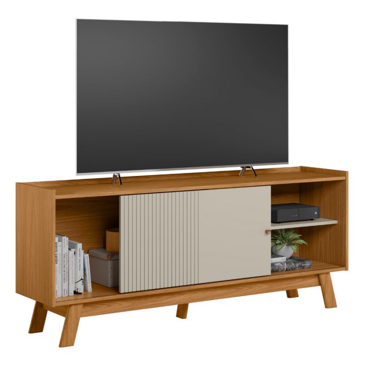 Rack de TV 65 Polegadas com Friso Cardiff Nature Off-White