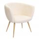 Poltrona Decorativa Isis Pés Palito Ouro Fosco Bouclé Off White - Nexta Casa