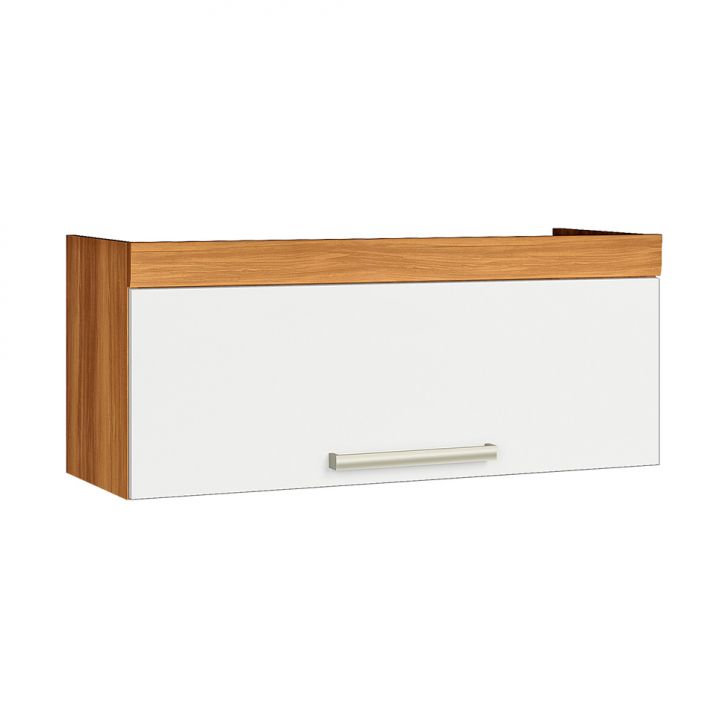 Armário Aéreo Burguesa Premium 1 Porta Freijó e Branco